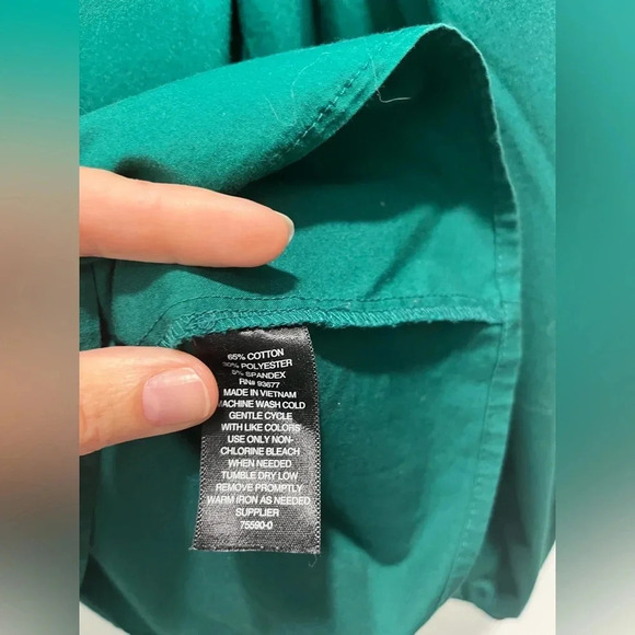 Worthington Green puff long sleeved blouse womens large ruffled collar - Picture 8 of 8